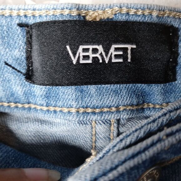 Vervet Cuffed Straight Distressed Jeans - Picture 2 of 5